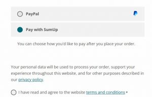 CHOICE OF SUMUP OR PAYPAL